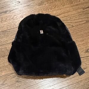 Sweaty Betty Black Faux Fur Backpack